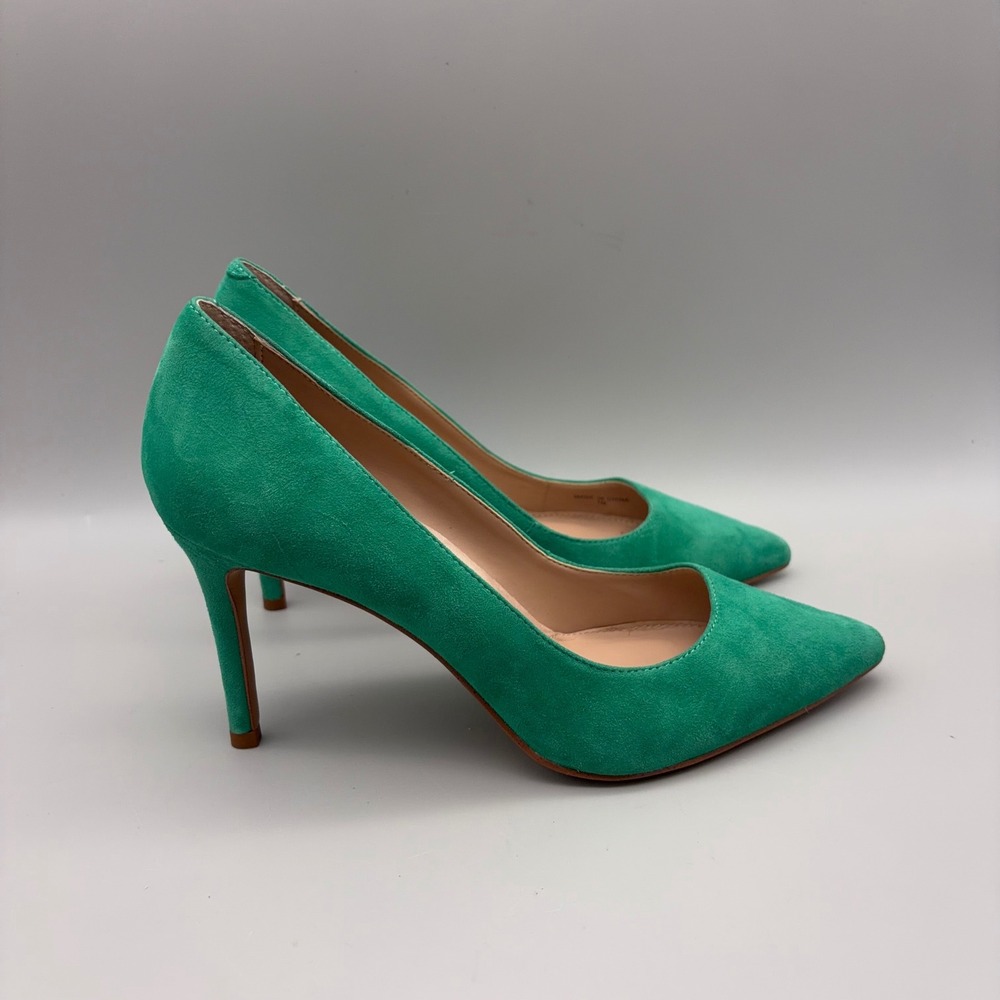 Banana Republic Pumps Womens 7 Green Suede Pointed Toe Stiletto Classic - Picture 9 of 12